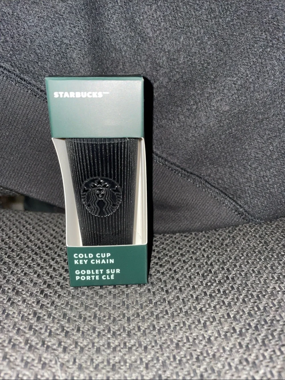 Starbucks Black Cold Cup Key Chain with Embossed Siren